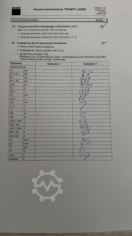 Laser cutting machine TRUMPF TruLaser 5030 7kW (L16)