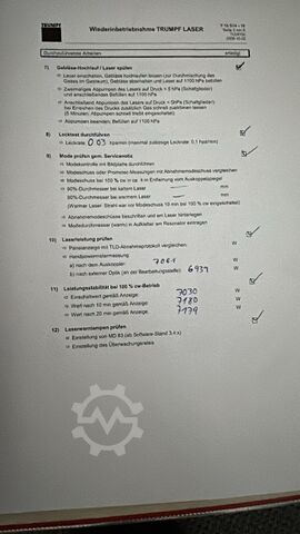 Laser cutting machine TRUMPF TruLaser 5030 7kW (L16)